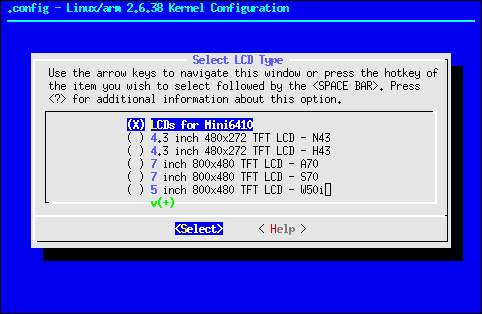 LCD Kernel configuration